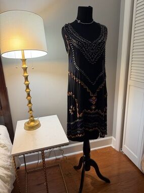 Gatsby style Roaring 20’’s Sequined multicolored v neck seethrough sequined Dres